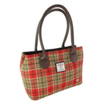 Scottish Tartan Harris Tweed Tote Bag Red Green Creative Irish Gifts