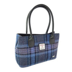 Scottish Tartan Harris Tweed Tote Bag Blue Purple Creative Irish Gifts