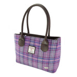 Scottish Tartan Harris Tweed Tote Bag Purple Creative Irish Gifts