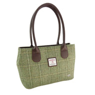 Scottish Tartan Harris Tweed Tote Bag Green Creative Irish Gifts