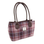 Scottish Tartan Harris Tweed Tote Bag Pink Burgundy Creative Irish Gifts