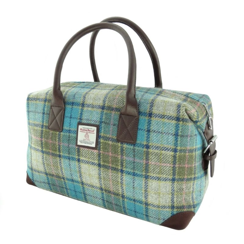 Scottish Tartan Harris Tweed Overnight Bag Beige Creative Irish Gifts