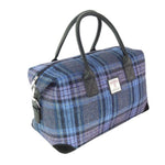 Scottish Tartan Harris Tweed Overnight Bag Blue Purple Creative Irish Gifts