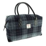 Scottish Tartan Harris Tweed Overnight Bag Grey Black Creative Irish Gifts