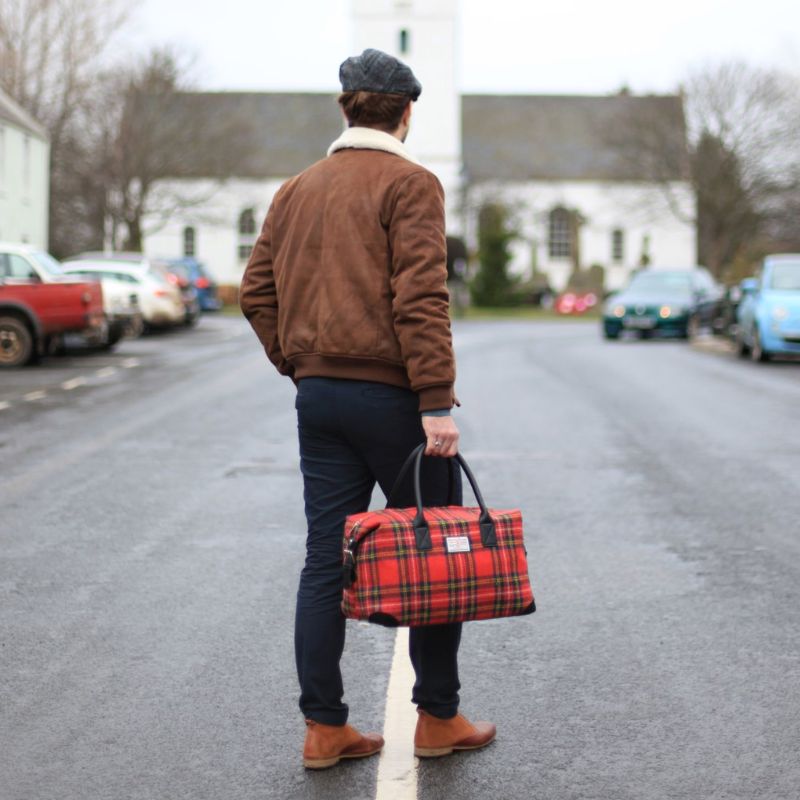 Scottish Tartan Harris Tweed Overnight Bag Lifestyle Creative Irish Gifts