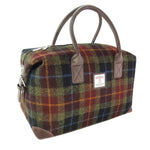 Scottish Tartan Harris Tweed Overnight Bag Rust Check Creative Irish Gifts