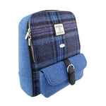 Tartan Harris Tweed Naver Backpack Blue Purple Creative Irish Gifts