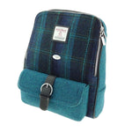 Tartan Harris Tweed Naver Backpack Blue with Turquoise Creative Irish Gifts