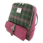 Tartan Harris Tweed Naver Backpack Dark Green Creative Irish Gifts