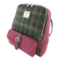 Tartan Harris Tweed Naver Backpack Dark Green Creative Irish Gifts