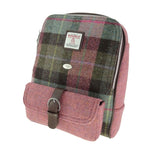 Tartan Harris Tweed Naver Backpack Muted Green Creative Irish Gifts