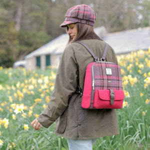 Tartan Harris Tweed Naver Backpack - Creative Irish Gifts