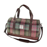 Harris Tweed Duffle Bag with Scottish Tartan Muted Green Creative Irish Gifts