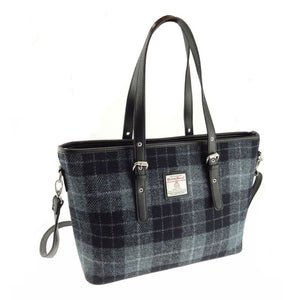  Ladies Harris Tweed Large Shoulder Bag, Grey Black Creative Irish Gift