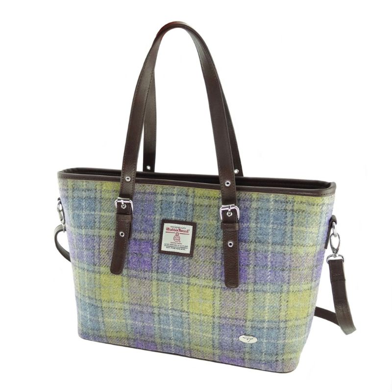  Ladies Harris Tweed Large Shoulder Bag, Muted Lilac Creative Irish Gift