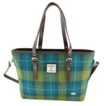  Ladies Harris Tweed Large Shoulder Bag, Sea Blue Green Creative Irish Gift