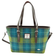  Ladies Harris Tweed Large Shoulder Bag, Sea Blue Green Creative Irish Gift