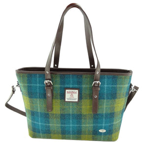  Ladies Harris Tweed Large Shoulder Bag, Sea Blue Green Creative Irish Gift