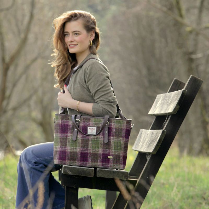  Ladies Harris Tweed Large Shoulder Bag, Heather Creative Irish Gift