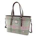  Ladies Harris Tweed Large Shoulder Bag, Soft Pink Creative Irish Gift