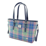  Ladies Harris Tweed Large Shoulder Bag, Soft Blue Pink Creative Irish Gift