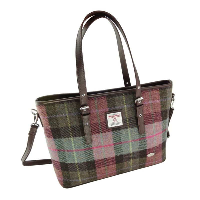 Ladies Harris Tweed Large Shoulder Bag, Muted Green Creative Irish Gift
