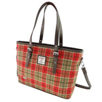  Ladies Harris Tweed Large Shoulder Bag, Red Green Creative Irish Gift