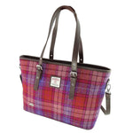  Ladies Harris Tweed Large Shoulder Bag, Orange Purple Creative Irish Gift