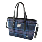  Ladies Harris Tweed Large Shoulder Bag, Blue Purple Creative Irish Gift