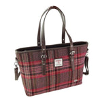  Ladies Harris Tweed Large Shoulder Bag, Burgundy Pink Creative Irish Gift