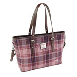  Ladies Harris Tweed Large Shoulder Bag, Pink Burgundy Creative Irish Gift