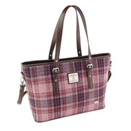  Ladies Harris Tweed Large Shoulder Bag, Pink Burgundy Creative Irish Gift