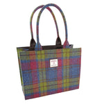 Handcrafted Harris Tweed Tote Bag with Tartan Pattern Multi Color Creatie Irish Gifts