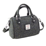 Leather & Harris Tweed Mini Duffle Bag Charcoal Creative Irish Gifts