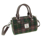 Leather & Harris Tweed Mini Duffle Bag Dark Green Creative Irish Gifts