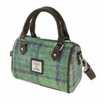 Leather & Harris Tweed Mini Duffle Bag Faded Green Creative Irish Gifts