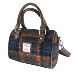 Leather & Harris Tweed Mini Duffle Bag Grey Rust Creative Irish Gifts