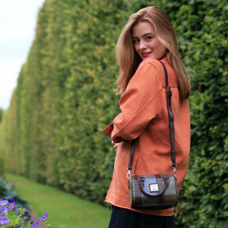 Leather & Harris Tweed Mini Duffle Bag Lifestyle Creative Irish Gifts