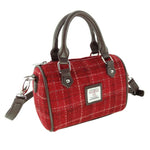 Leather & Harris Tweed Mini Duffle Bag Red Creative Irish Gifts