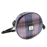 Harris Tweed Round Crossbody Bannock Bag Lilac Creative Irish Gifts