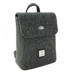 Harris Tweed Mini Backpack with Tartan Pattern Charcoal Creative Irish Gifts