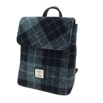 Harris Tweed Mini Backpack with Tartan Pattern Grey Black Creative Irish Gifts
