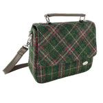 Mini Harris Tweed Satchel with Tartan Pattern Green Plun Creative Irish Gifts