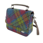 Mini Harris Tweed Satchel with Tartan Pattern Multi Colour Creative Irish Gifts