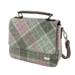 Mini Harris Tweed Satchel with Tartan Pattern Soft Pink Creative Irish Gifts