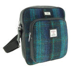 Scottish Tartan Harris Tweed Travel Bag Blue Turquoise Creative Irish Gifts