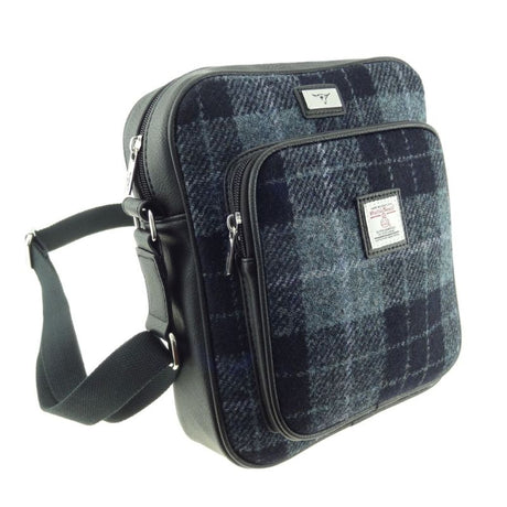 Scottish Tartan Harris Tweed Travel Bag Grey Black Creative Irish Gifts