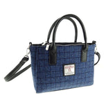 Ladies Harris Tweed Mini Bag Blue Basket Creative  Irish Gifts 
