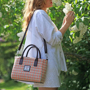 Ladies Harris Tweed Mini Bag Coral Creative Irish Gifts 
