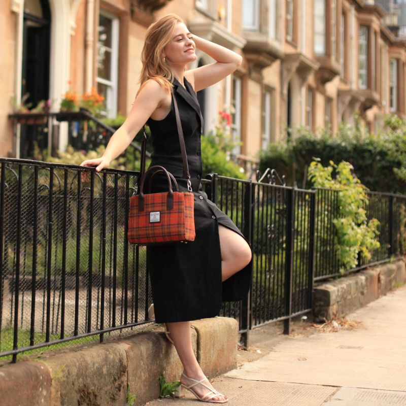 Ladies Harris Tweed Mini Bag Dep Orange Creative Irish Gifts 